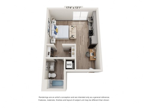 281 Willow Apartments Fossil 3D Floor Plan
